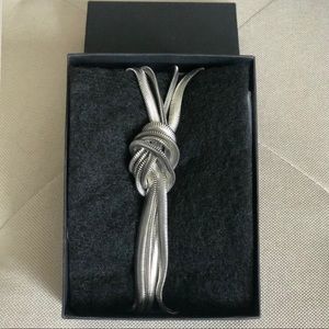 Adjustable Silver Knot Chain Necklace